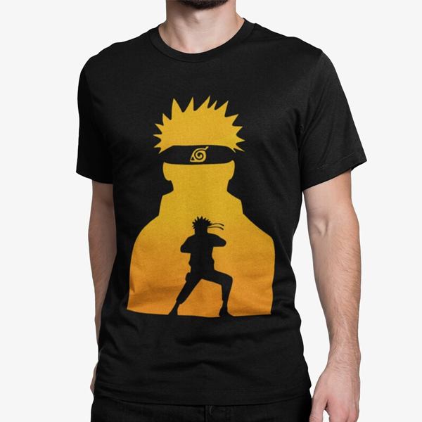 Naruto Sasuke Silhouette Gold t-shirt